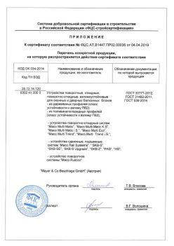 2019.04.04 Саров - Приложение к сертификату устройства поворотные, откидные, поворотно-откидные, взломоустойчивые. ГОСТ 30777-2012