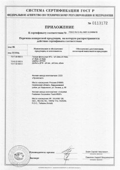 2019.11.16 Саров - Приложение к сертификату Изделия крепежные из металла, торговая марка Tech-KREP. Серийный выпуск